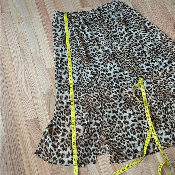 Antthony Leopard Print Midi Skirt Women’s 2X Brown Leopard Print A-Line Flowy - Picture 5 of 7